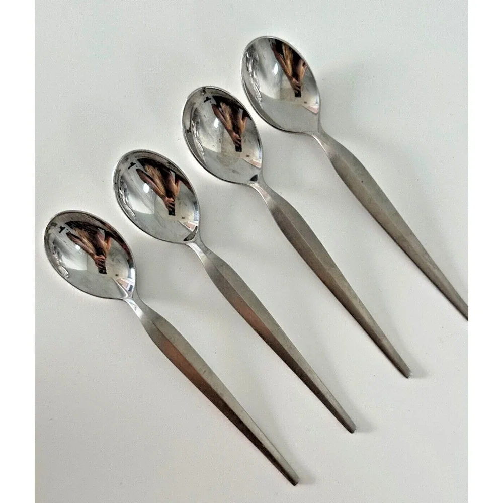 Lucky Wood Teaspoons‎ Stainless Flatware Replacement Set of 4 18/10